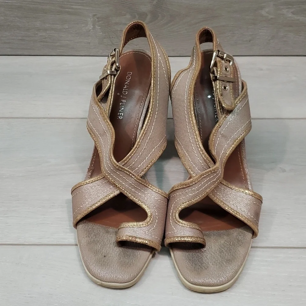 Donald j Pliner Womens Burgos Espadrille Wedge Sandals Shoes sz 9.5M